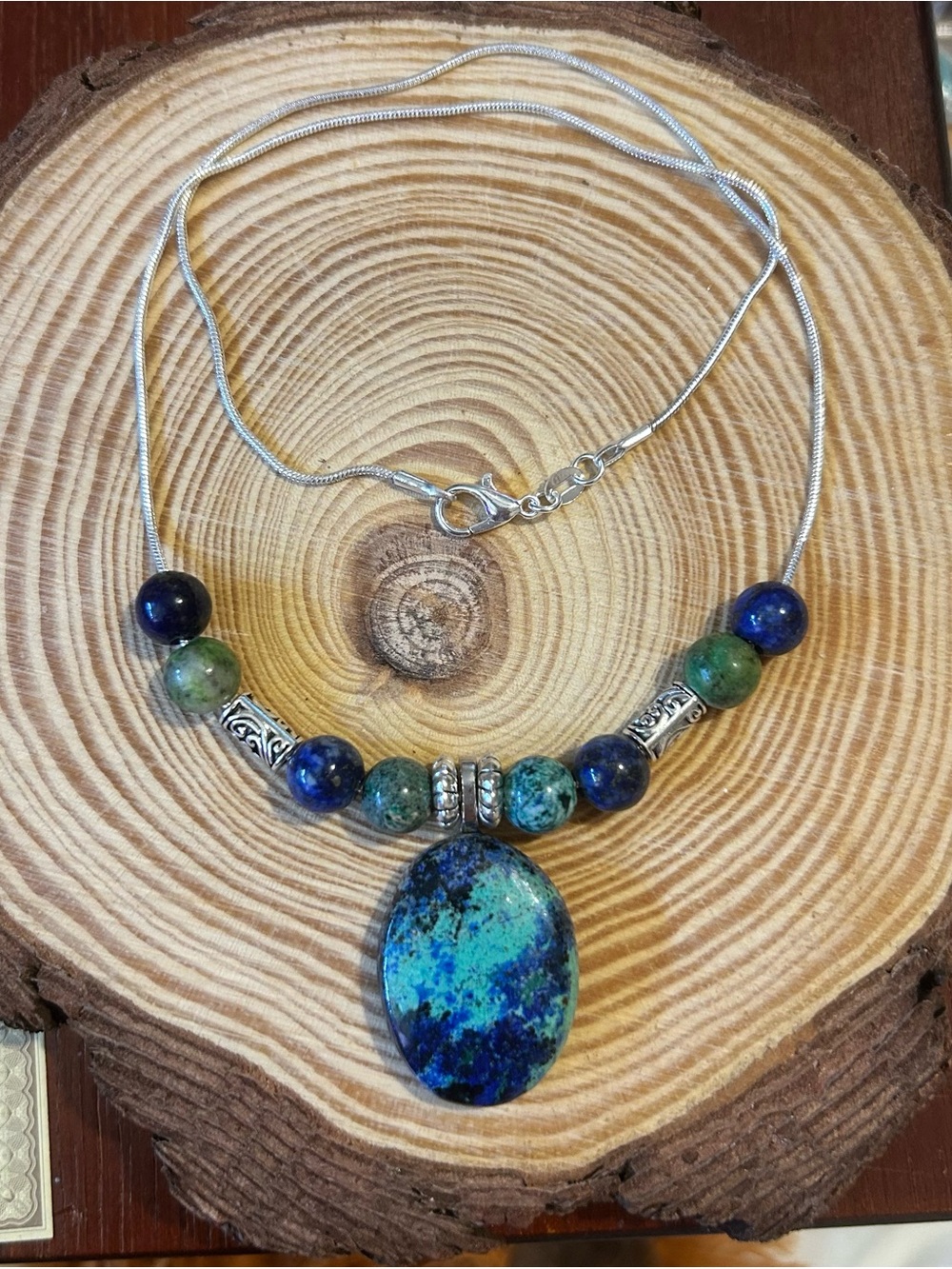 Handcrafted 100% Natural Shattuckite Necklace